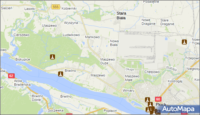 mapa Maszewo Duże, Maszewo Duże na mapie Targeo