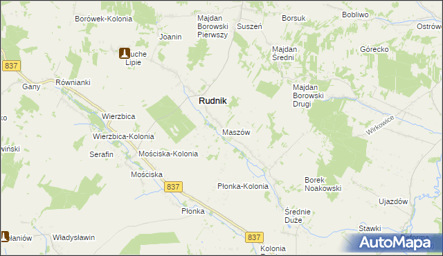 mapa Maszów, Maszów na mapie Targeo