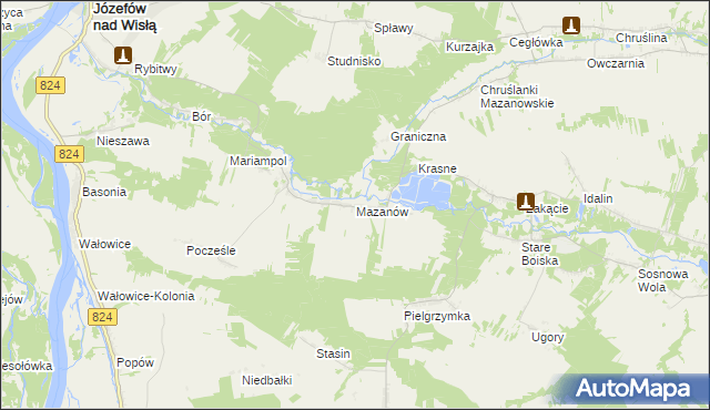 mapa Mazanów, Mazanów na mapie Targeo