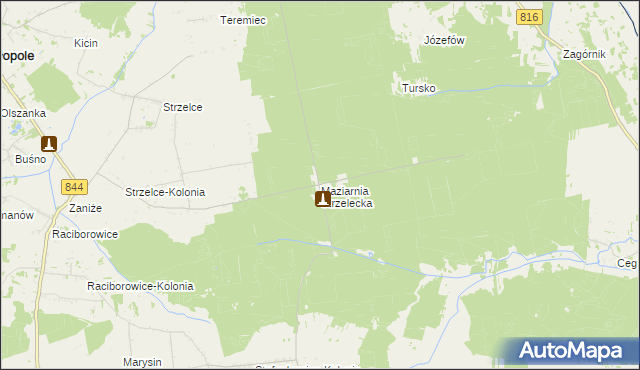 mapa Maziarnia Strzelecka, Maziarnia Strzelecka na mapie Targeo