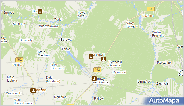 mapa Mazówki, Mazówki na mapie Targeo