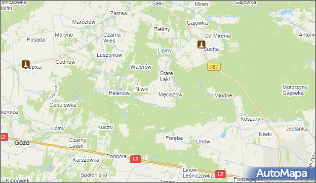 mapa Męciszów, Męciszów na mapie Targeo