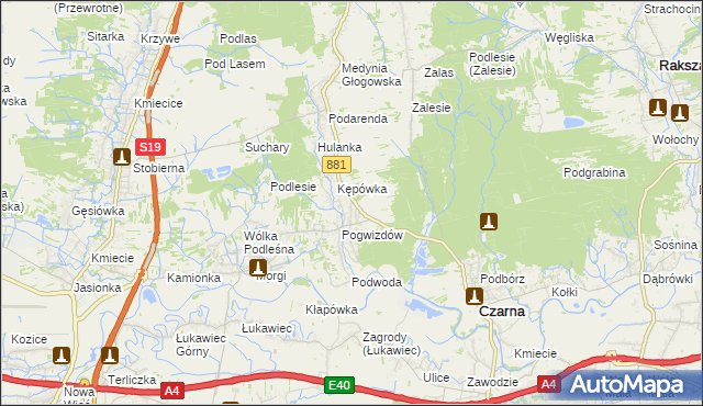mapa Medynia Łańcucka, Medynia Łańcucka na mapie Targeo