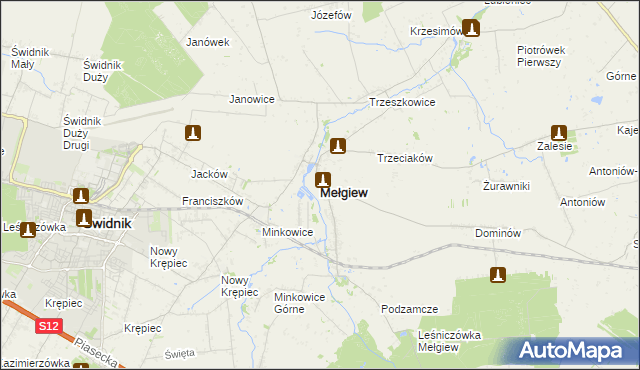 mapa Mełgiew, Mełgiew na mapie Targeo