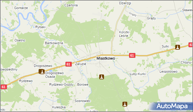mapa Miastkowo, Miastkowo na mapie Targeo