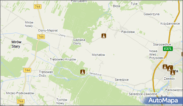 mapa Michałów gmina Iłża, Michałów gmina Iłża na mapie Targeo