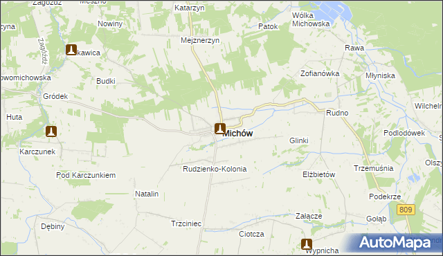 mapa Michów powiat lubartowski, Michów powiat lubartowski na mapie Targeo