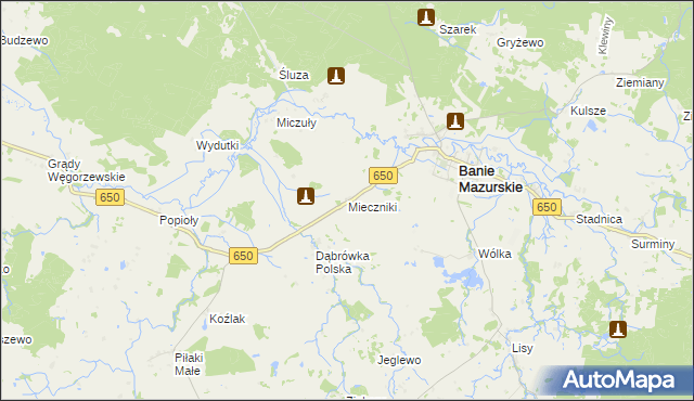 mapa Mieczniki, Mieczniki na mapie Targeo