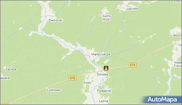 mapa Międzyrzecze gmina Supraśl, Międzyrzecze gmina Supraśl na mapie Targeo