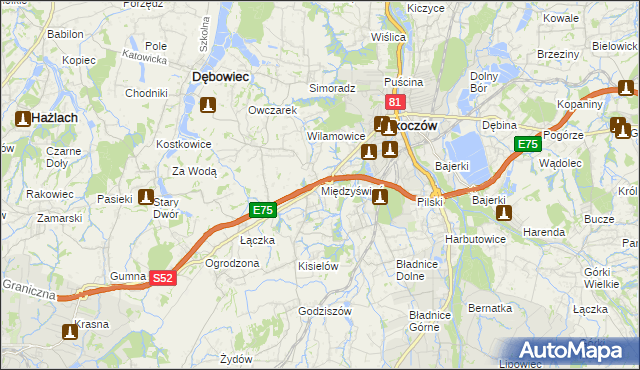 mapa Międzyświeć, Międzyświeć na mapie Targeo