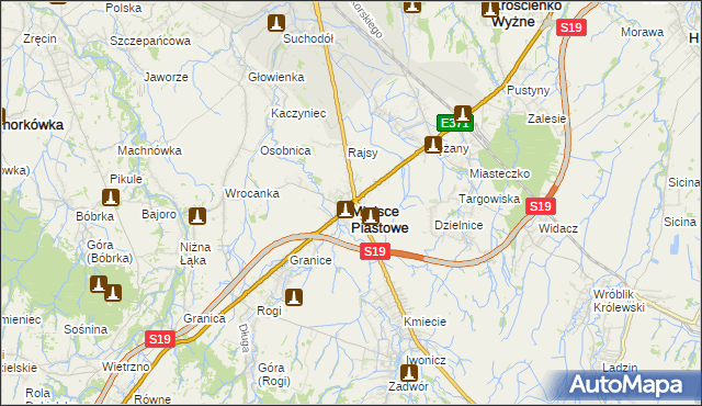 mapa Miejsce Piastowe, Miejsce Piastowe na mapie Targeo