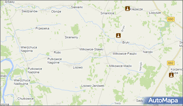mapa Miłkowice-Janki, Miłkowice-Janki na mapie Targeo
