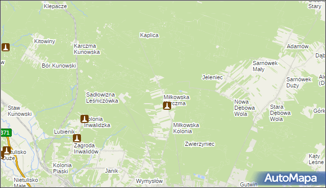mapa Miłkowska Karczma, Miłkowska Karczma na mapie Targeo