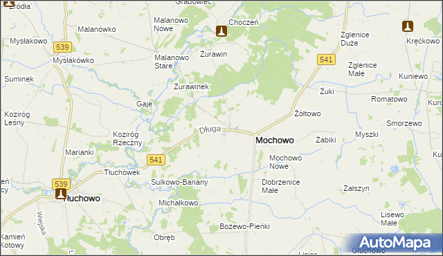 mapa Mochowo-Parcele, Mochowo-Parcele na mapie Targeo