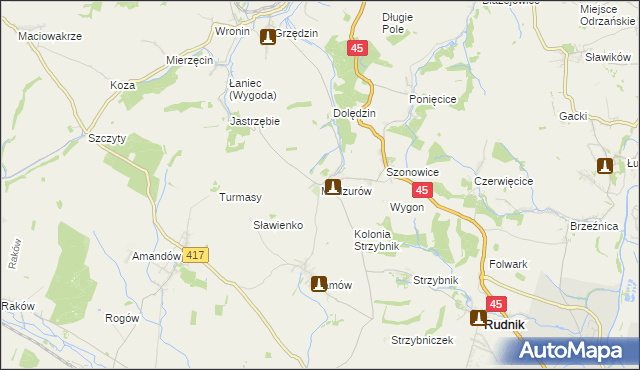 mapa Modzurów, Modzurów na mapie Targeo