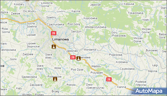 mapa Mordarka, Mordarka na mapie Targeo