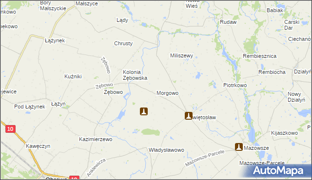 mapa Morgowo gmina Ciechocin, Morgowo gmina Ciechocin na mapie Targeo