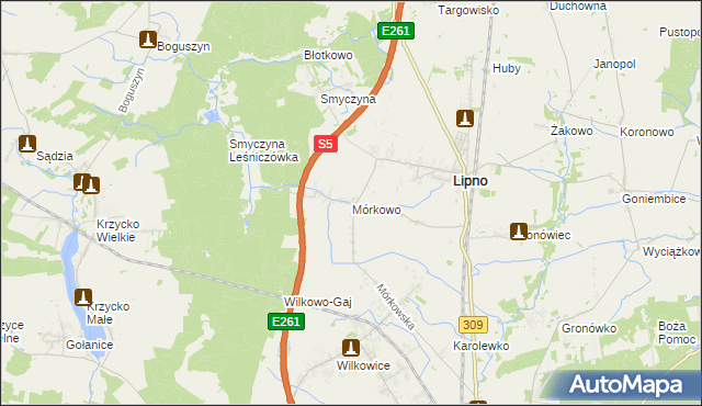 mapa Mórkowo, Mórkowo na mapie Targeo