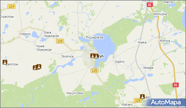mapa Moryń, Moryń na mapie Targeo