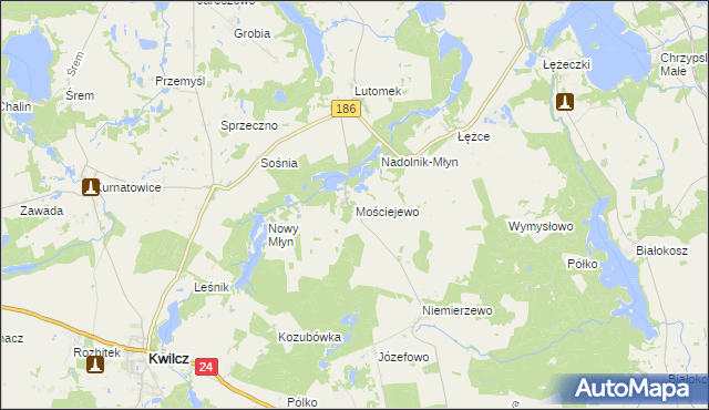 mapa Mościejewo, Mościejewo na mapie Targeo