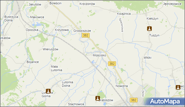 mapa Mościsko gmina Dzierżoniów, Mościsko gmina Dzierżoniów na mapie Targeo