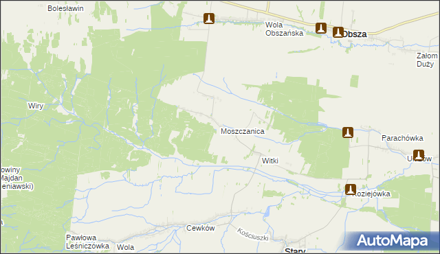 mapa Moszczanica, Moszczanica na mapie Targeo