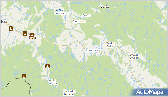 mapa Moszczaniec, Moszczaniec na mapie Targeo