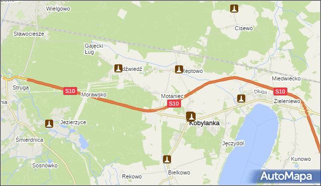 mapa Motaniec, Motaniec na mapie Targeo