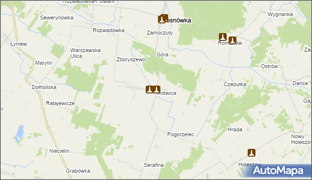 mapa Motwica, Motwica na mapie Targeo