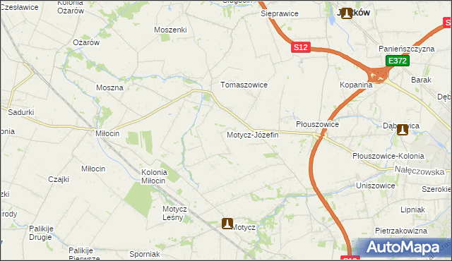 mapa Motycz-Józefin, Motycz-Józefin na mapie Targeo