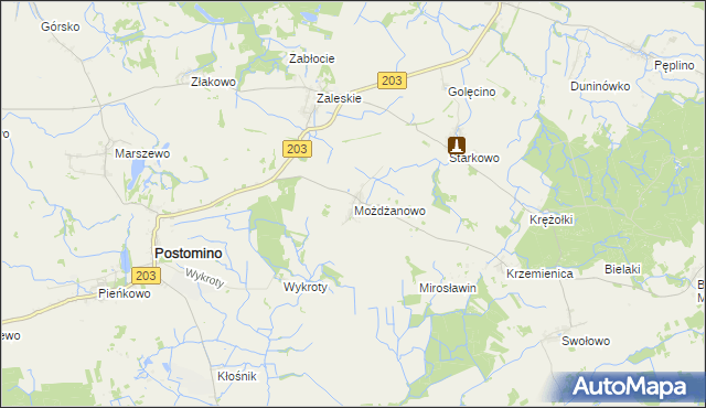 mapa Możdżanowo, Możdżanowo na mapie Targeo