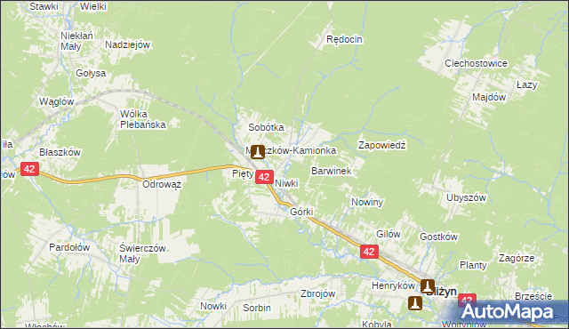 mapa Mroczków, Mroczków na mapie Targeo