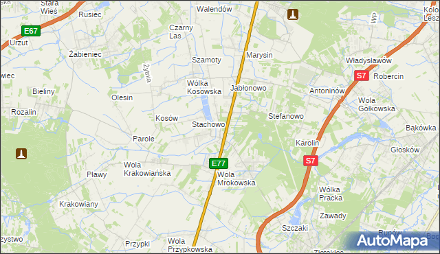 mapa Mroków gmina Lesznowola, Mroków gmina Lesznowola na mapie Targeo