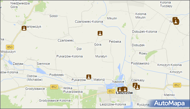 mapa Muratyn, Muratyn na mapie Targeo