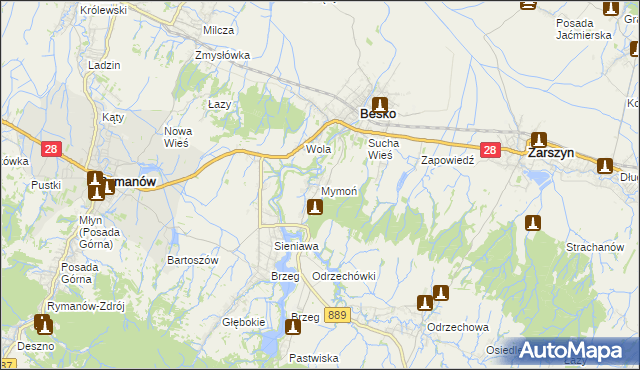 mapa Mymoń, Mymoń na mapie Targeo