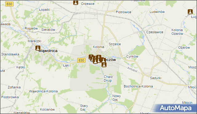 mapa Nałęczów powiat puławski, Nałęczów powiat puławski na mapie Targeo