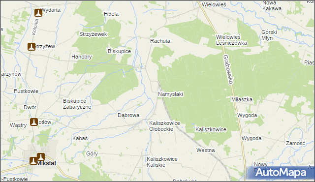 mapa Namysłaki, Namysłaki na mapie Targeo