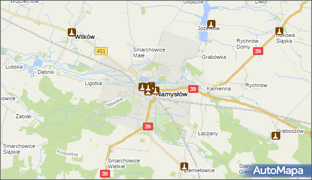 mapa Namysłów, Namysłów na mapie Targeo