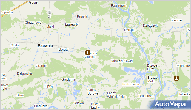 mapa Napiórki Butne, Napiórki Butne na mapie Targeo