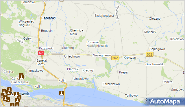 mapa Nasiegniewo, Nasiegniewo na mapie Targeo