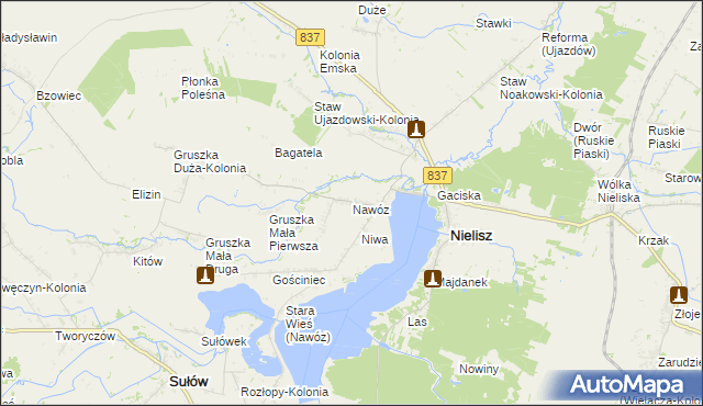 mapa Nawóz, Nawóz na mapie Targeo