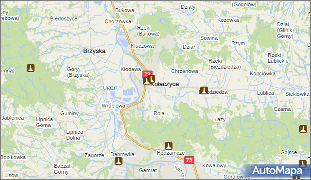 mapa Nawsie Kołaczyckie, Nawsie Kołaczyckie na mapie Targeo