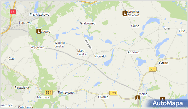 mapa Nicwałd, Nicwałd na mapie Targeo