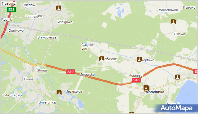 mapa Niedźwiedź gmina Kobylanka, Niedźwiedź gmina Kobylanka na mapie Targeo