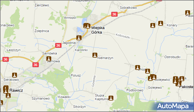 mapa Niemarzyn, Niemarzyn na mapie Targeo