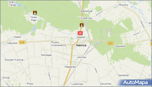 mapa Niemce, Niemce na mapie Targeo