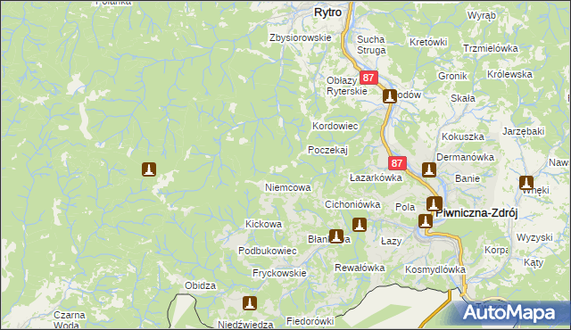 mapa Niemcowa, Niemcowa na mapie Targeo