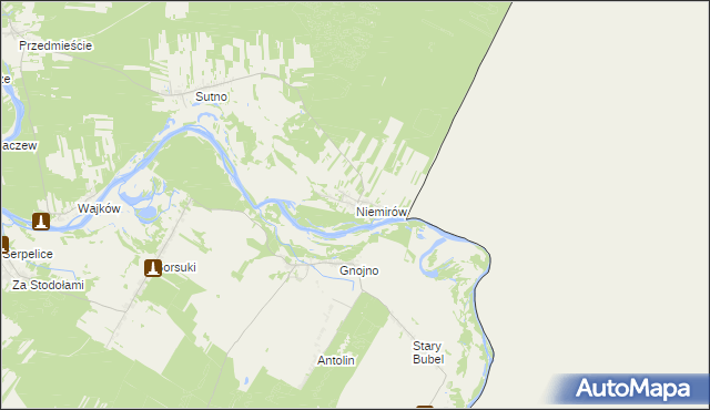 mapa Niemirów gmina Mielnik, Niemirów gmina Mielnik na mapie Targeo