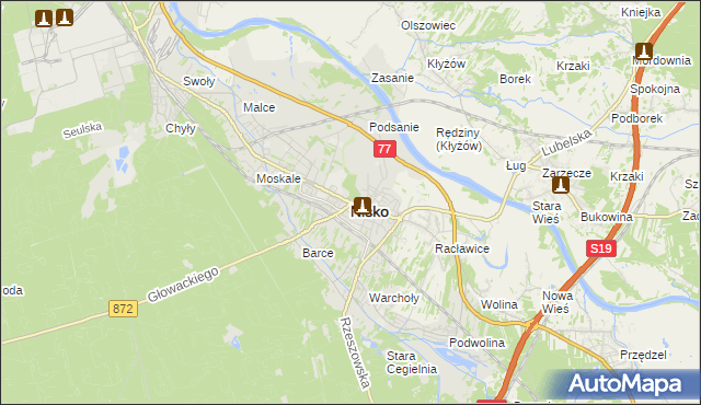 mapa Nisko, Nisko na mapie Targeo