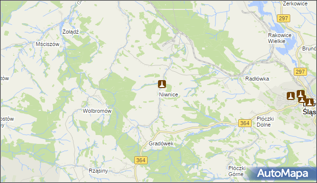 mapa Niwnice, Niwnice na mapie Targeo